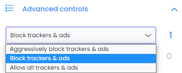 Block trackers and ads