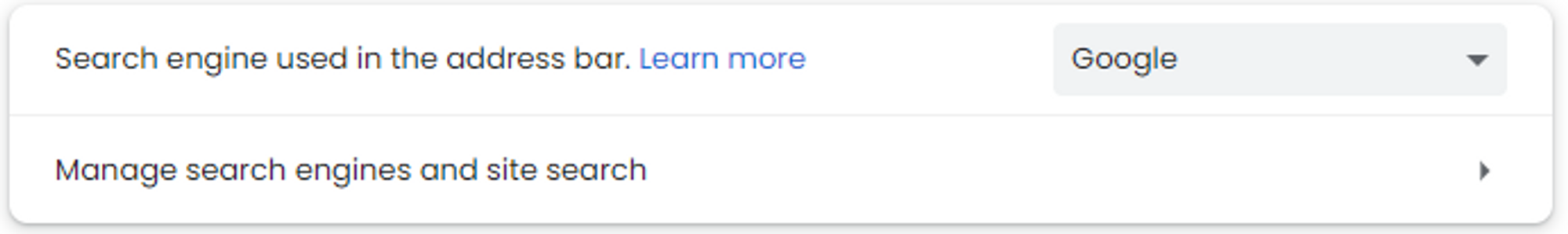 Search Engine settings